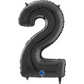 Αριθμός 2 Μαύρο 26" (66εκ) Μπαλόνι Foil