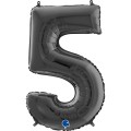 Αριθμός 5 Μαύρο 26" (66εκ) Μπαλόνι Foil