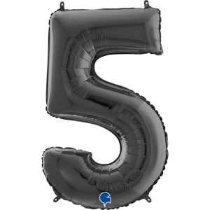 Αριθμός 5 Μαύρο 26" (66εκ) Μπαλόνι Foil