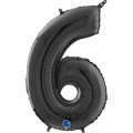 Αριθμός 6 Μαύρο 26" (66εκ) Μπαλόνι Foil