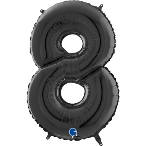 Αριθμός 8 Μαύρο 26" (66εκ) Μπαλόνι Foil