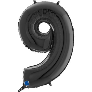 Αριθμός 9 Μαύρο 26" (66εκ) Μπαλόνι Foil