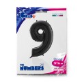 Αριθμός 9 Μαύρο 26" (66εκ) Μπαλόνι Foil