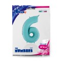 Αριθμός 6 Γαλάζιο 26" (66εκ) Μπαλόνι Foil
