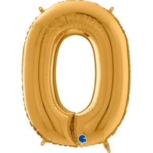 Αριθμός 0 Χρυσό 26" (66εκ) Μπαλόνι Foil