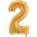 Αριθμός 2 Χρυσό 26" (66εκ) Μπαλόνι Foil