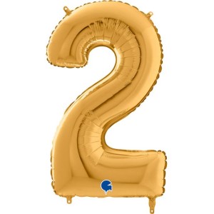 Αριθμός 2 Χρυσό 26" (66εκ) Μπαλόνι Foil