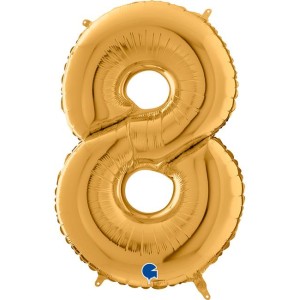 Αριθμός 8 Χρυσό 26" (66εκ) Μπαλόνι Foil