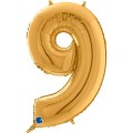 Αριθμός 9 Χρυσό 26" (66εκ) Μπαλόνι Foil