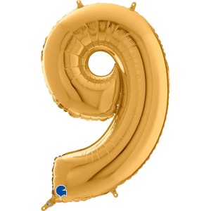Αριθμός 9 Χρυσό 26" (66εκ) Μπαλόνι Foil