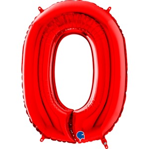 Αριθμός 0 Κόκκινο 26" (66εκ) Μπαλόνι Foil
