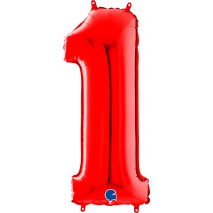 Αριθμός 1 Κόκκινο 26" (66εκ) Μπαλόνι Foil