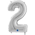 Αριθμός 2 Ασημί 26" (66εκ) Μπαλόνι Foil