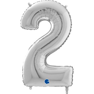 Αριθμός 2 Ασημί 26" (66εκ) Μπαλόνι Foil