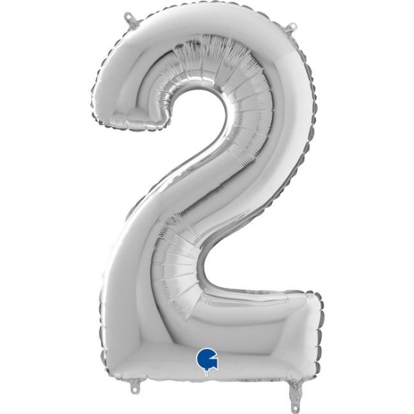 Αριθμός 2 Ασημί 26" (66εκ) Μπαλόνι Foil