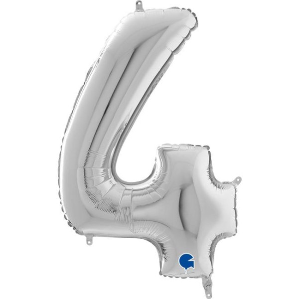 Αριθμός 4 Ασημί 26" (66εκ) Μπαλόνι Foil