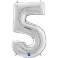 Αριθμός 5 Ασημί 26" (66εκ) Μπαλόνι Foil
