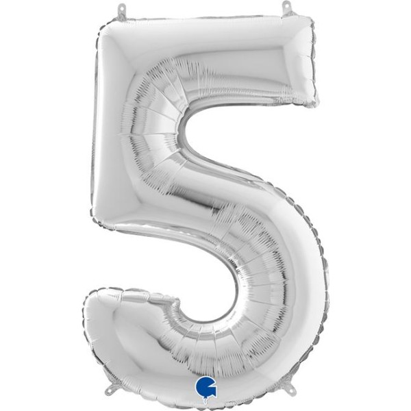 Αριθμός 5 Ασημί 26" (66εκ) Μπαλόνι Foil