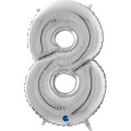 Αριθμός 8 Ασημί 26" (66εκ) Μπαλόνι Foil
