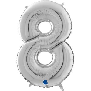 Αριθμός 8 Ασημί 26" (66εκ) Μπαλόνι Foil