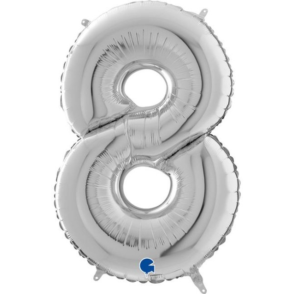Αριθμός 8 Ασημί 26" (66εκ) Μπαλόνι Foil