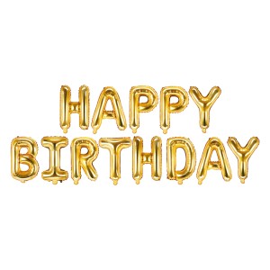 16'' HAPPY BIRTHDAY - ΧΡΥΣΟ Foil μπαλόνια (13τμχ)