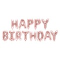 14'' HAPPY BIRTHDAY - ΡΟΖ-ΧΡΥΣΟ Foil μπαλόνια (13τμχ)