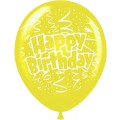 Μπαλόνια Latex 12"  - Happy Birthday confetti (5 πλευρές εκτύπωση)