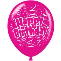 Μπαλόνια Latex 12"  - Happy Birthday confetti (5 πλευρές εκτύπωση)
