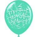 Μπαλόνια Latex 12"  - Happy Birthday confetti (5 πλευρές εκτύπωση)