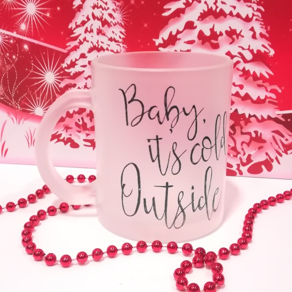 Κούπα "Baby it's cold outside" γυάλινη